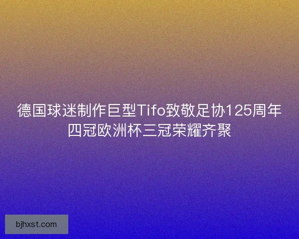 德国球迷制作巨型Tifo致敬足协125周年四冠欧洲杯三冠荣耀齐聚