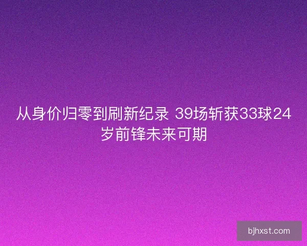 从身价归零到刷新纪录 39场斩获33球24岁前锋未来可期