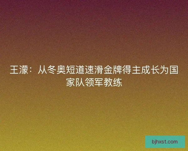 王濛:从冬奥短道速滑金牌得主成长为国家队领军教练 王濛:从冬奥短道速滑金牌得主成长为国家队领军教练